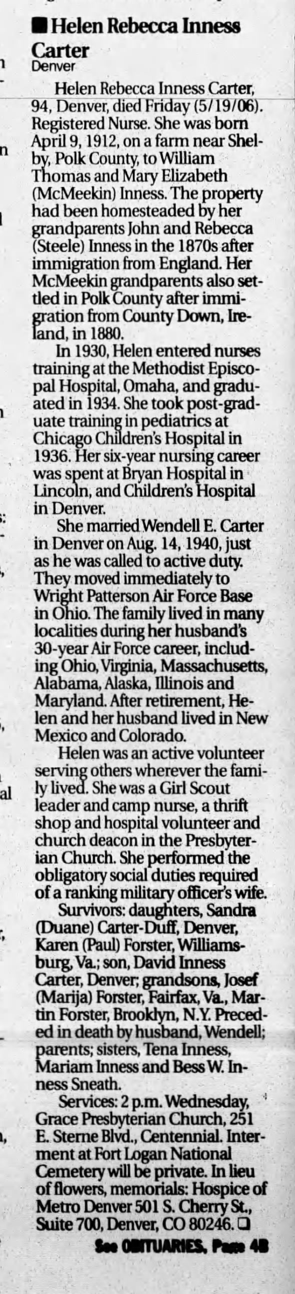 Clipping from Lincoln Journal Star